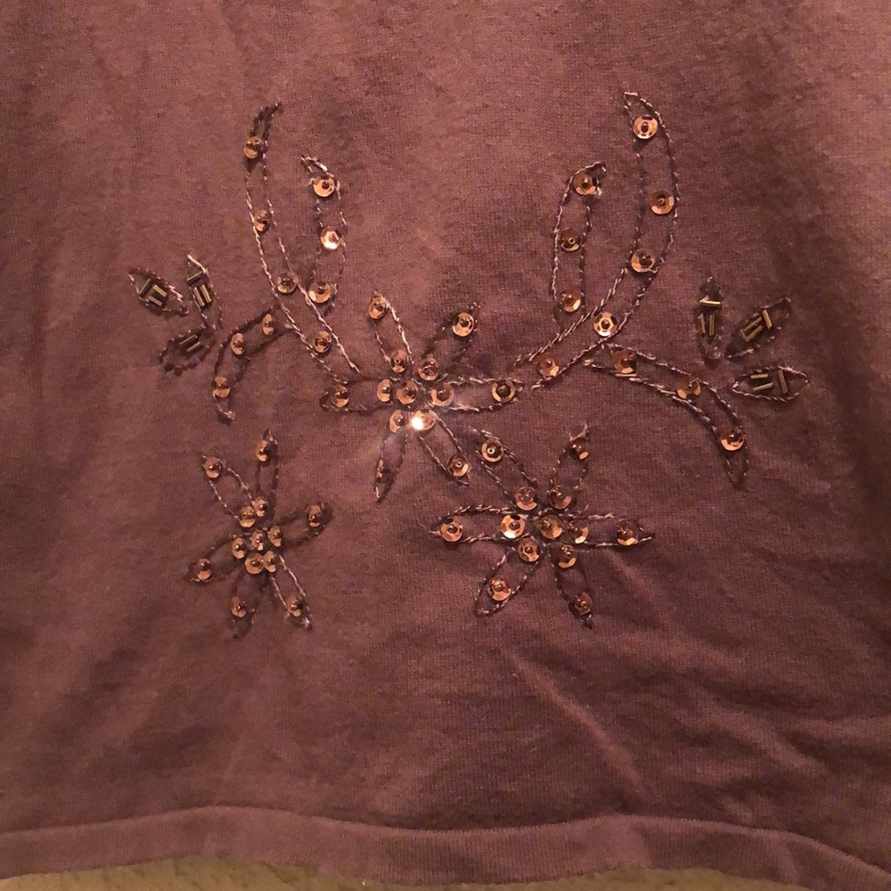 Cato Gently worn sequins top. Good condition. No stains,flaws or piling. Brown - Picture 3 of 11
